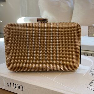 Whiting & Davis Gold Crystal Clutch